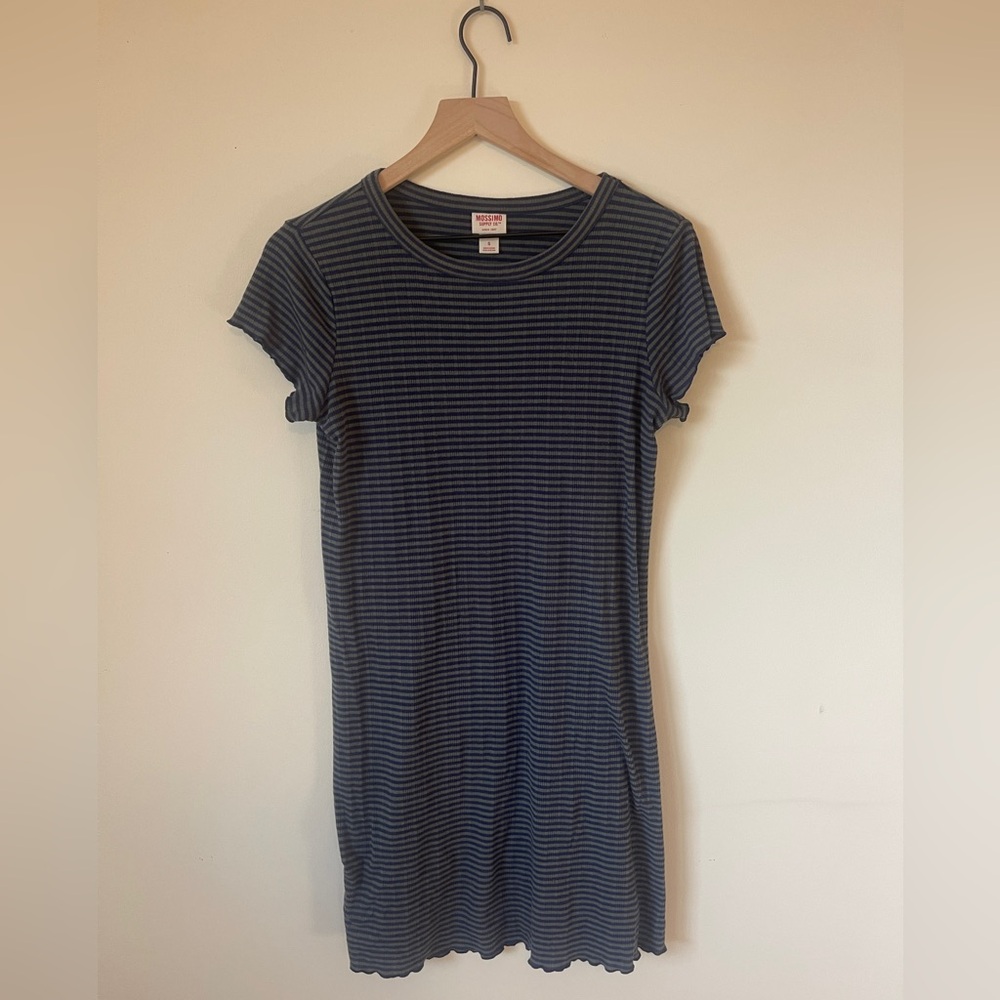 Mossimo Blue Green Striped T Shirt Dress Size S